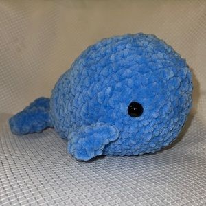 Handmade whale crochet amigurumi plushie